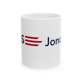 AALS Personalized Patriotic Jonathan Ceramic Mug — Red & Navy Striped Political Coffee Cup (11oz/15oz)