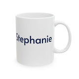 Copy of Copy of AALS Personalized Patriotic Stephanie Ceramic Mug — Red & Navy Striped Political Coffee Cup (11oz/15oz)