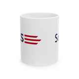 Copy of AALS Personalized Patriotic Jonathan Ceramic Mug — Red & Navy Striped Political Coffee Cup (11oz/15oz)