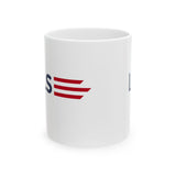 Copy of AALS Personalized Patriotic Lorna Ceramic Mug — Red & Navy Striped Political Coffee Cup (11oz/15oz)
