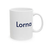 Copy of AALS Personalized Patriotic Lorna Ceramic Mug — Red & Navy Striped Political Coffee Cup (11oz/15oz)
