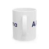 Copy of AALS Personalized Patriotic Lorna Ceramic Mug — Red & Navy Striped Political Coffee Cup (11oz/15oz)