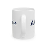 Copy of Copy of AALS Personalized Patriotic Stephanie Ceramic Mug — Red & Navy Striped Political Coffee Cup (11oz/15oz)